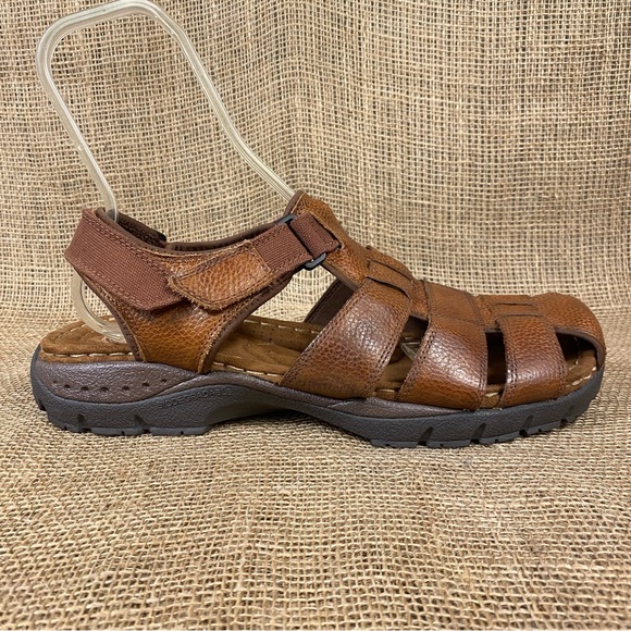 EARTH sandal brown Fisherman leather sprit Walking GelronSize 15 - Picture 5 of 9